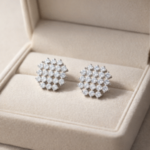 Rama Creations Rhodium Plated Cubic Zirconia Stud Earrings For Girls and Women