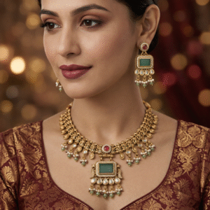 Traditional Temple Jewellery Necklace Set for Bridal and Festive Wear