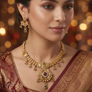 Traditional Temple Jewellery Necklace Set for Bridal and Festive Wear