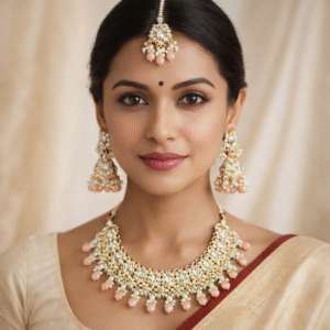 Kundan Necklace Set with Maangtikka For Women | Bridal Wear