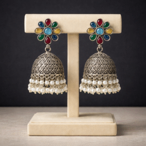 Multicolor Oxidised Jhumka