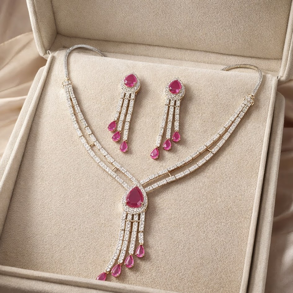American Diamond Necklace Set for Women & Girls | Party Wear