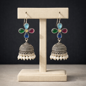Multicolor Oxidised Jhumka