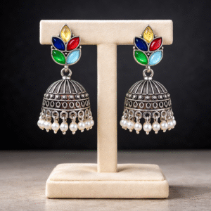 Multicolor Oxidised Jhumka