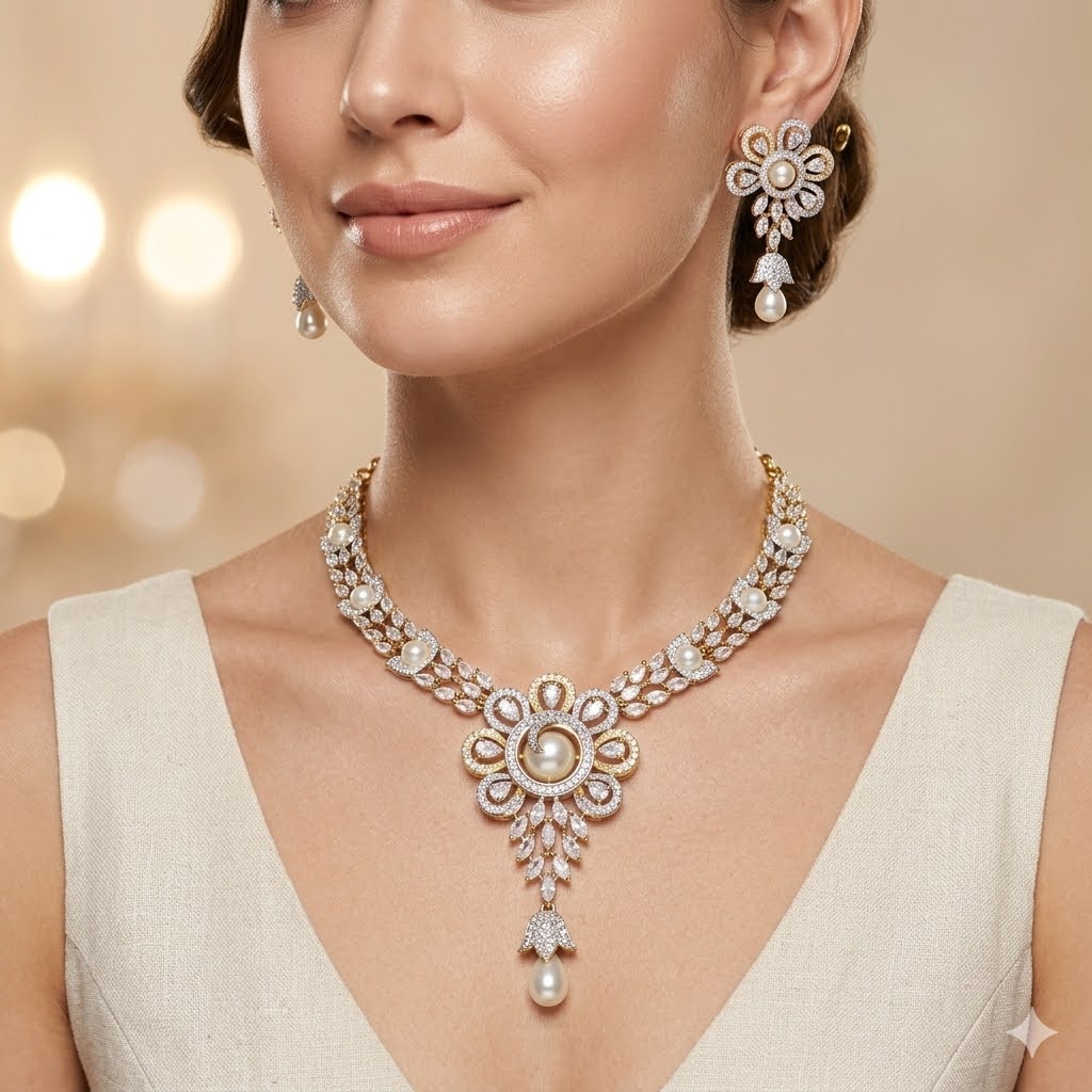 IMG_2636 (1) American Diamond Necklace Set