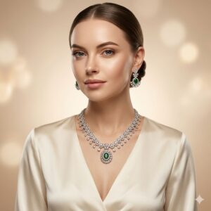 American Diamond Necklace Set for Women and Girls | Western wear