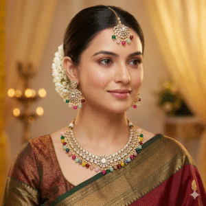 Multicolour Kundan Necklace Set