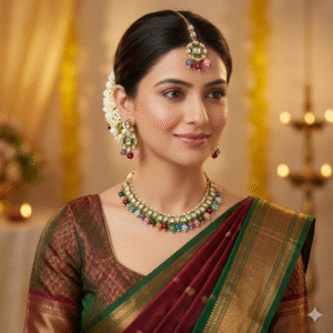 Multicolour Kundan Necklace Set