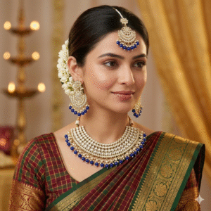 Kundan Necklace Set with Maangtikka For Women and Girls