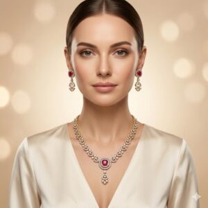 American Diamond Necklace Set for Women and Girls | Western wear