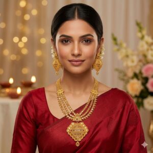 Polki Necklace Set with Maangtikka (3 peice) Women and Girls || Function and Wedding Wear