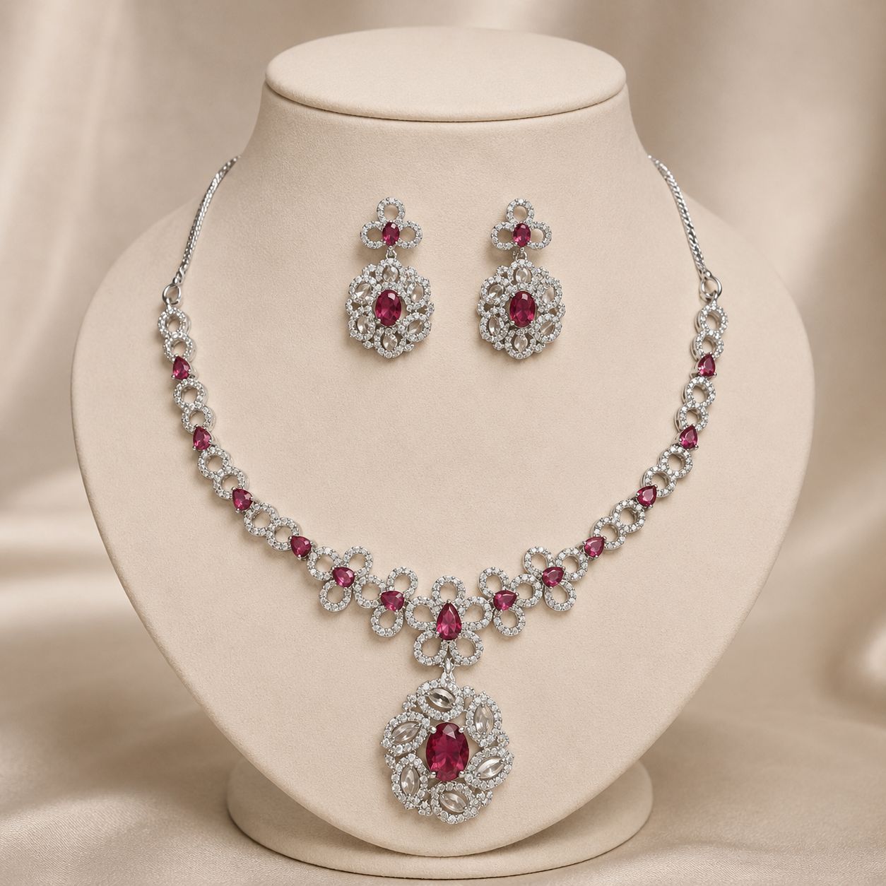 American Diamond Necklace Set for Women and Girls | Western wear