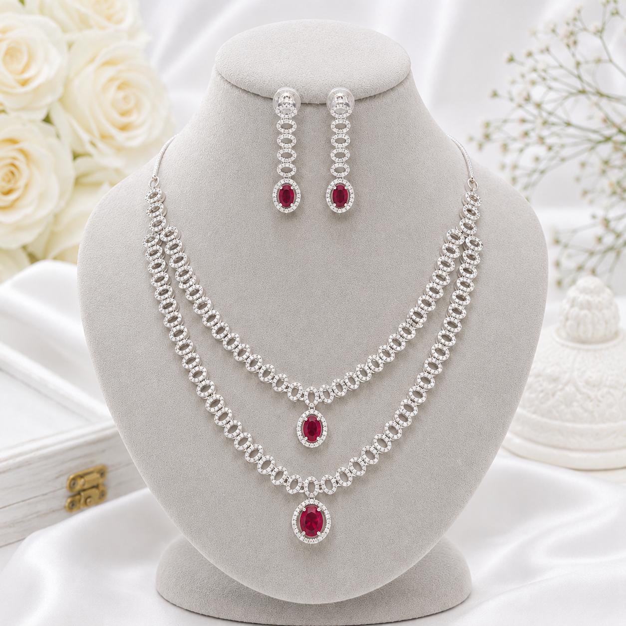 American Diamond Necklace Set