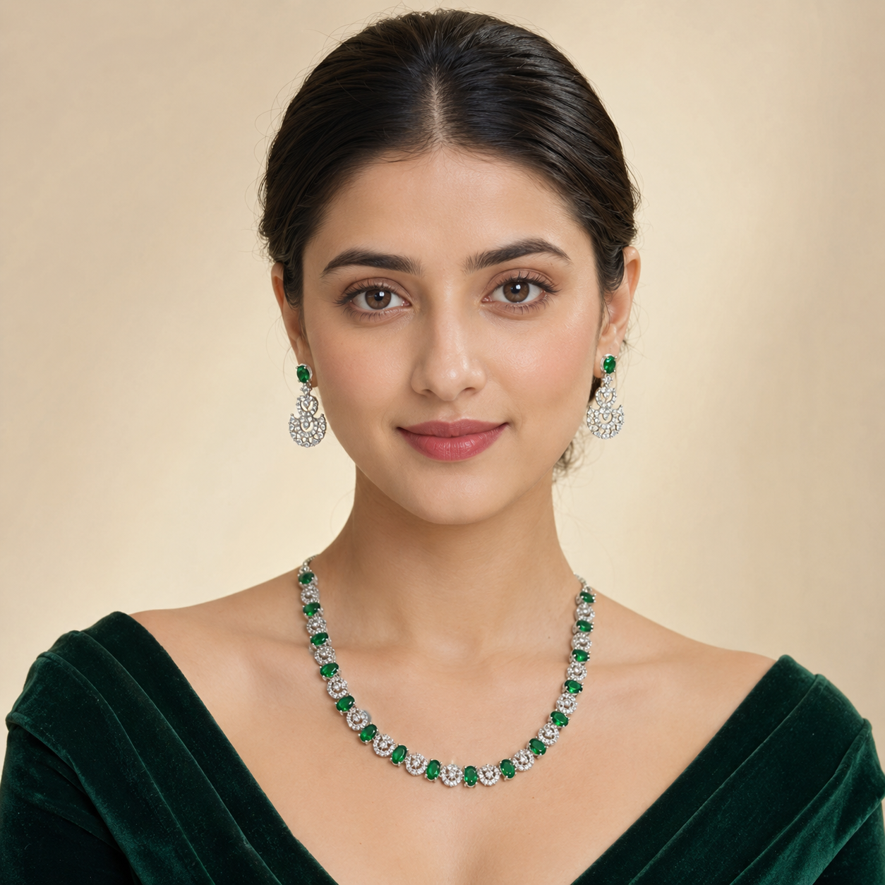 American Diamond Necklace Set