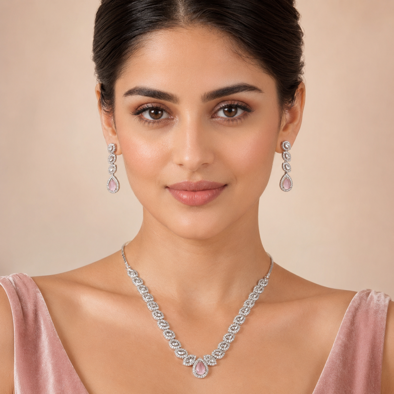 American Diamond Necklace Set